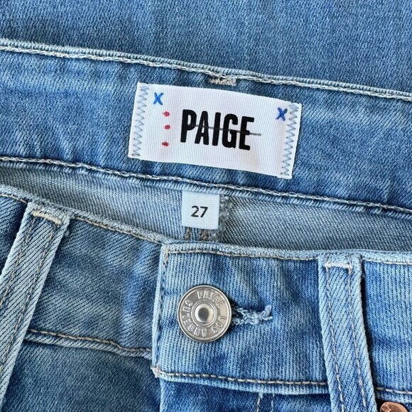 Paige Anessa Wide-Leg Ankle Jeans Helena Light Blue 27 - Picture 9 of 12